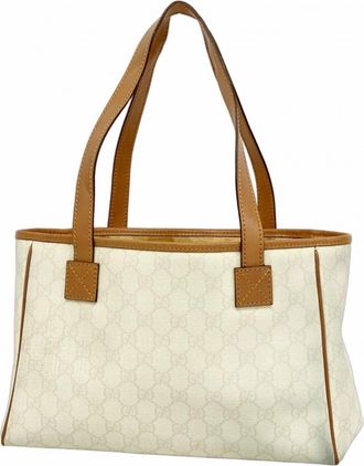 Gucci Brown White Pvc Tote Bag (Pre-Owned)
