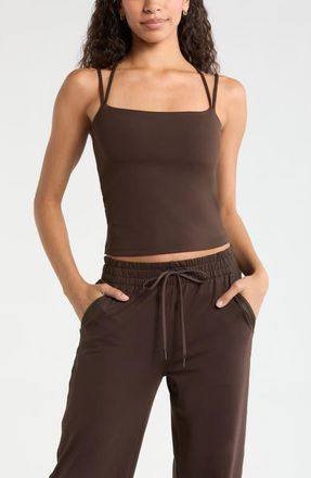 Zella Zen Strappy Camisole in Brown Mole at Nordstrom, Size X-Large