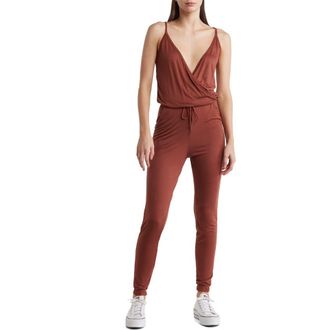 Go Couture Sleeveless Drawstring Waist Jumpsuit in Rhubarb at Nordstrom Rack, Size Medium