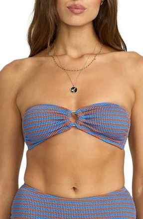 Billabong Summer Stripe Bandeau Swim Top in Blue Multi at Nordstrom Rack, Size Medium