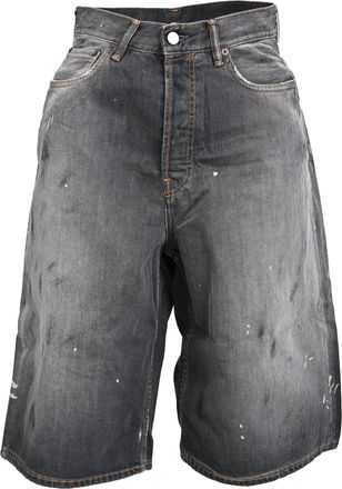 Acne Studios Distressed Faded Jorts in Black Cotton