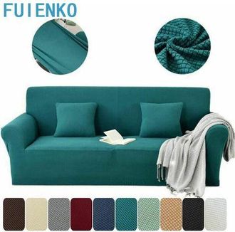 OEM Funda Para Sof&aacute; De 2 Plazas, El&aacute;stica, Extensible, Gruesa, De Ajuste Suave, Color Cian, 145-185 Cm