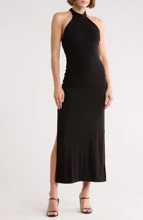LBLC The Label Faye Midi Halter Dress in Black at Nordstrom Rack, Size X-Small