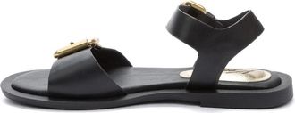 Keddo Zwarte Open Platte Sandalen Vrouwen - Dames - Sandalen - Zwart - 36 EU - Schoenen
