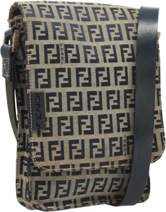 Fendi Pre-owned Canvas fendi-bags - Dames - Vintage Schoudertas - Blauw - ONE Size - Leer - Vintage