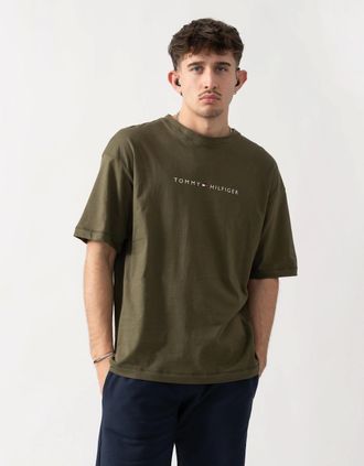 Tommy Hilfiger Mens Tommy Hilfiger Logo Mens Lounge Tee - Army Green - Size: 38