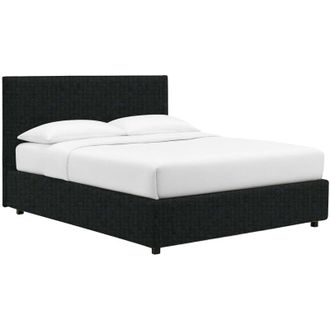 Dmora Letto Matrimoniale Worthing, Sfoderabile, Contenitore Made in Italy, Grigio Scuro