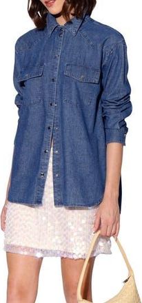 Walter Baker Becky Denim Top in Medium Wash at Nordstrom Rack, Size X-Large
