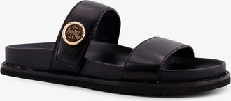 Tory Burch Womens Romy Leather Sandals Black Pelle-Gomma Pelle/gomma