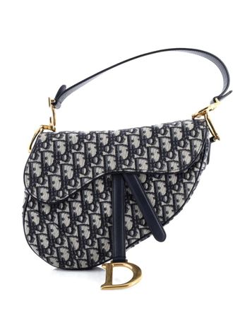 Dior Saddle Handbag Oblique Canvas Mini shoulder bag - Blauw