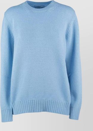 Prada ribbed crew neck knitwear with soft texture