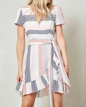 Promesa Striped Wrap Mini Dress In Multi
