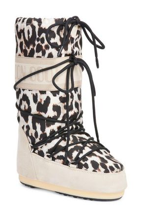 Moon Boot Icon Water Repellent Moon Boot in Light Leopard at Nordstrom, Size 39