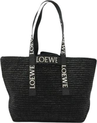 Loewe Pre-owned Raffia Schoudertas - Dames - Vintage Shopper - Zwart - ONE Size - Vintage