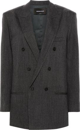 Fabiana Filippi pinstriped blazer - women - Polyester/Merino - 38 - Grey
