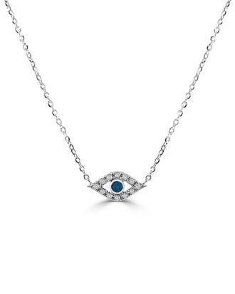 Sabrina Designs 14K 0.11 Ct. Tw. Diamond & Sapphire Evil Eye Necklace