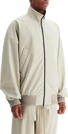 Fear of God Mens Bomber Jacket With Zip In Nylon Blend - Nude Wool - Size X-Large