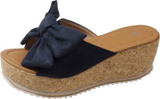 Generic Platform Sandals Womens Elegant Sandals with Wedge Heel Leisure Fashion Slippers with Bows Sandals for Summer Beach Bathing Shoes Sailing Shoes Mules,