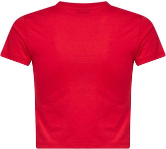 Gucci Womens Cropped Jersey T-Shirt Red Silk T-Shirts & Jerseys