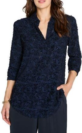 Nic+Zoe Any Occasion Jacquard Top in Dark Indigo at Nordstrom Rack, Size Xx-Large