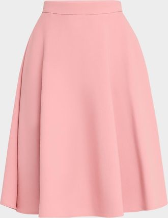 Dolce & Gabbana Wool Crepe-Stretch Longuette Skirt