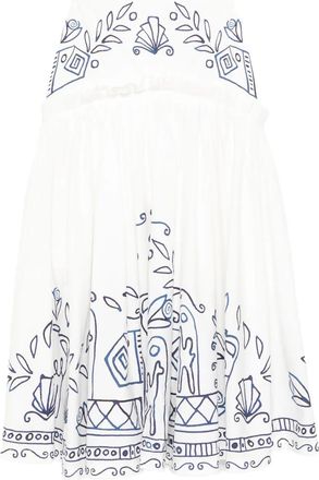 Alemais x Lrnce Leela geplooide maxi-rok met print - Wit