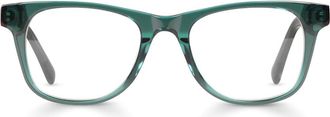 Eyebobs The Director 46mm Square Reading Glasses in Teal Crystal at Nordstrom, Size +1.25