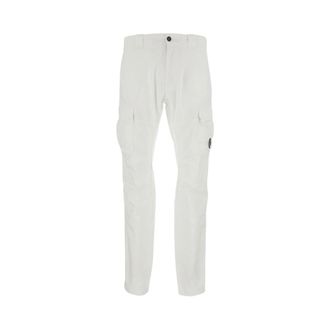C.P. Company Straight Trousers, male, White, Size: XL Tapered Trousers