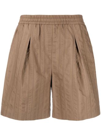 Fabiana Filippi high-waisted striped shorts - Brown