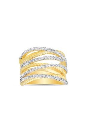 Queen Jewels Cubic Zirconia Twisted Crossover Ring in Gold at Nordstrom Rack, Size 10