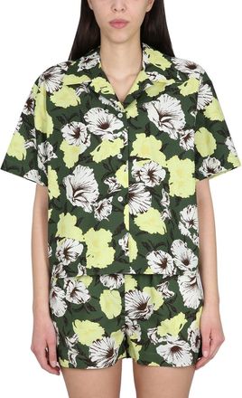 Msgm Floral Print Shirt-Donna