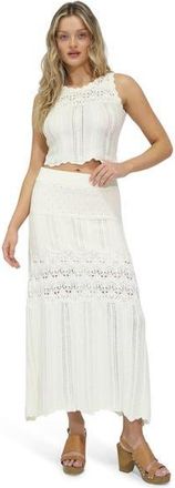 Belle & Bloom Harvest Haze Crochet Maxi Skirt in White at Nordstrom, Size X-Small