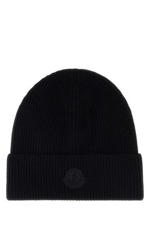 Moncler Black Logo Beanie Cap