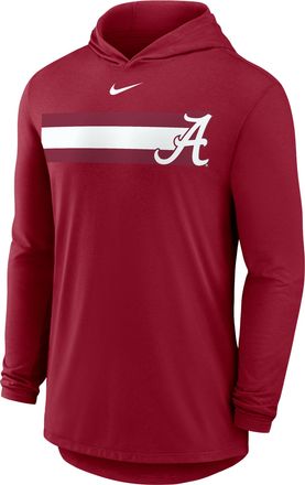 Nike Alabama Primetime Pattern Nike Mens Dri-FIT College Long-Sleeve Hooded T-Shirt in Red | 01NB69WABN-CZH