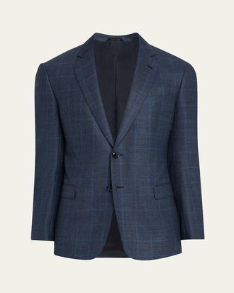 Giorgio Armani Mens Wool and Cashmere Soft Check Sport Coat