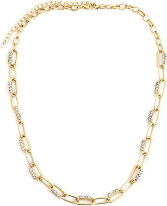 Panacea Crystal Mixed Link Necklace in Gold at Nordstrom