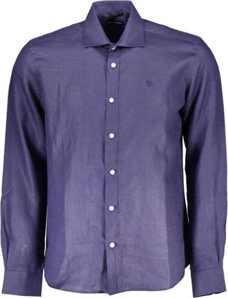 North Sails Linnen Lange Mouwen Jurk Shirt - Heren - Casual Overhemden - Blauw - M - Linnen - Overhemden
