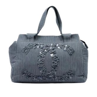Chanel Pre-owned Bolso Tote Rayas Lona - Pre-owned - Mujer - Azul - ONE SIZE