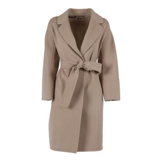 Max Mara Belted Coats, female, Beige, Size: 2XS Cappotto Arona