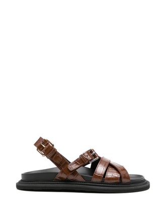Moschino Brown Buckle Strap Sandals