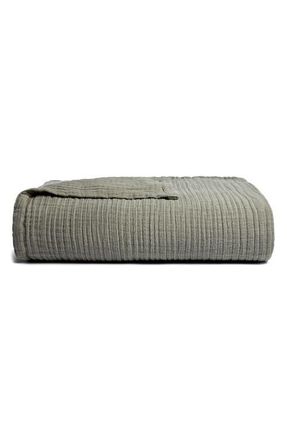 Parachute Cloud Cotton & Linen Gauze Bed Blanket in Moss at Nordstrom, Size King