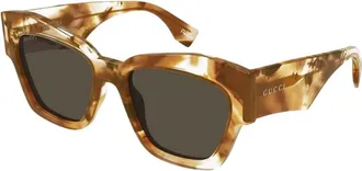 Gucci Gg 2150S 003 Zonnebrillen - Dames - Zonnebrillen - Bruin - 55 MM - Nylon - Accessoires