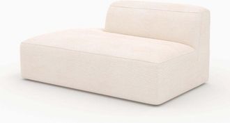 Rendez-Vous D&eacute;co Chaise Longue Mina Con Respaldo Derecho Para Sof&aacute; Modular De Terciopelo Blanco
