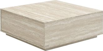 Vente-Unique Mesa de centro con 2 cajones de MDF - Efecto travertino beige - ANTRIM de Pascal Morabito