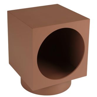 Macabane Mesa auxiliar cuadrada de 34 x 34 cm en color terracota