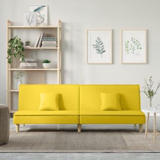 vidaXL Divano Letto Giallo Chiaro in Tessuto - Vidaxl