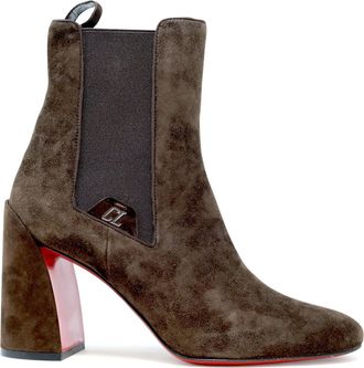 Christian Louboutin Brown Suede Leather Turelastic 85 Ankle Boots