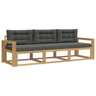 vidaXL Conjunto De Sof&aacute;s De Exterior 3 Pcs Blanco Y Antracita Vidaxl