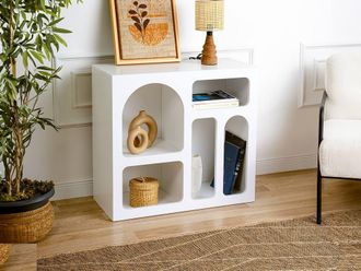 Vente-Unique Console Table With 5 Recesses - White - LUELA