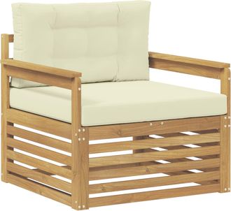 vidaXL Sof&aacute; De Exterior Poli&eacute;ster Blanco Y Crema Vidaxl